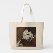 Grand Tote Bag Westie sur canapé (Dos)