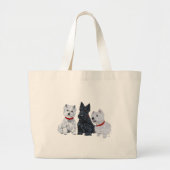 Grand Tote Bag Westies and a Scottie Together (Devant)