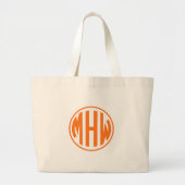 Grand Tote Bag What Orange 3 Initial dans un Monogramme circulair (Devant)