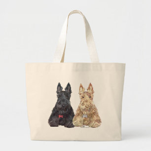 Grand Tote Bag Wheaten and Black Scottie Dogs