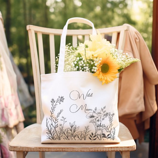 Grand Tote Bag Wild Mom Wild flower Doodles