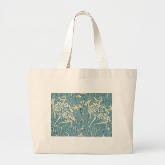 Grand Tote Bag William Morris Classique Tulipe Bleu Floral (Devant)