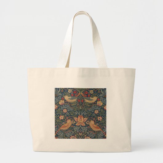 Grand Tote Bag William Morris fraise voleurs oiseaux floraux (Devant)