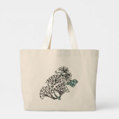 Grand Tote Bag William Morris Jasmine et Motif Feuille (Dos)