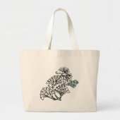 Grand Tote Bag William Morris Jasmine et Motif Feuille (Devant)