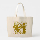Grand Tote Bag William Morris Mustard Jaune Monogramme Artistes (Dos)