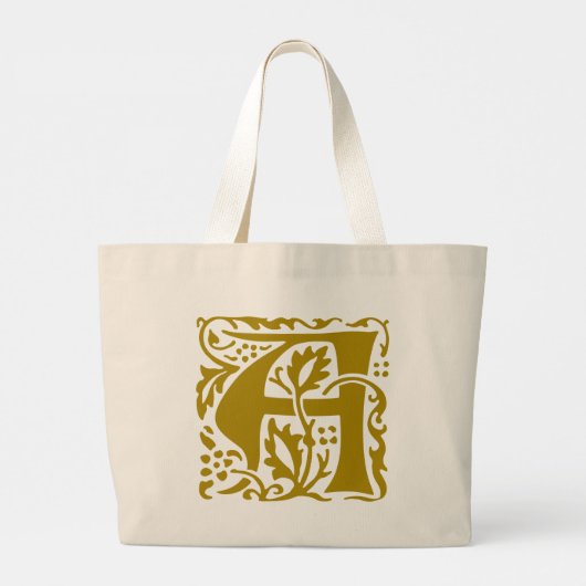 Grand Tote Bag William Morris Mustard Jaune Monogramme Artistes (Dos)