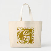Grand Tote Bag William Morris Mustard Jaune Monogramme Artistes (Devant)