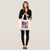 Grand Tote Bag Wisteria Violet Floral Blossom Tree Violet (Devant (modèle))