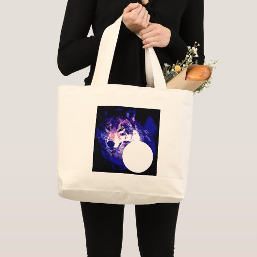 Grand Tote Bag Wolf & Moon (Devant (produit))