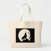 Grand Tote Bag Wolf & Moon Silhoutte (Devant)
