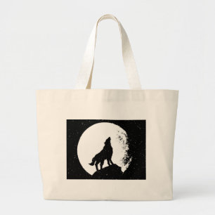 Grand Tote Bag Wolf & Moon Silhoutte