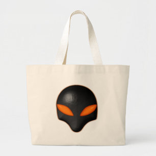 Grand Tote Bag Yeux étrangers d'orange de visage d'insecte