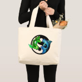Grand Tote Bag Yin-Yang Koi Design (Devant (produit))