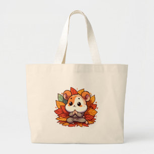 Grand Tote Bag Yoga de hamster automnal kawaii