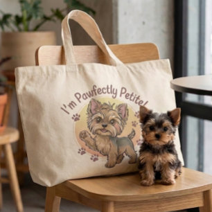 Grand Tote Bag Yorkshire Terrier drôle Chien mignon de Yorkie Pup