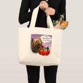 Grand Tote Bag Yorkshire Terrier Halloween Candy (Devant (produit))