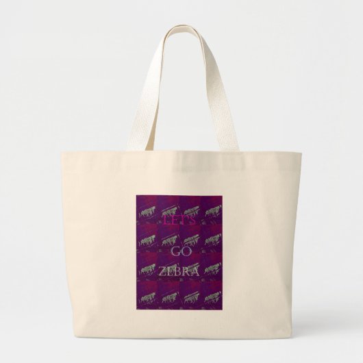 Grand Tote Bag Zebra Print Décor : Un design amusant (Devant)