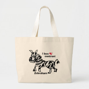 Grand Tote Bag Zebraham - J'aime le contraste