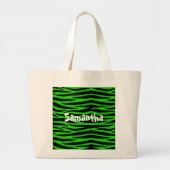 Grand Tote Bag Zèbre vert (Devant)