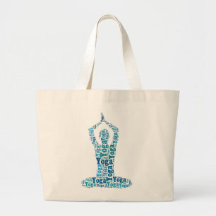 Grand Tote Bag Zen de nuage de mot de pose de Lotus de yoga