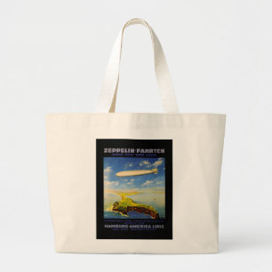 Grand Tote Bag Zeppelin Voyages ~ Survol de la mer et de la terre