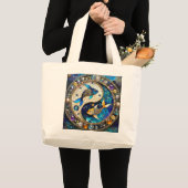 Grand Tote Bag Zodiac - Poissons de poisson Yin et Yang (Devant (produit))