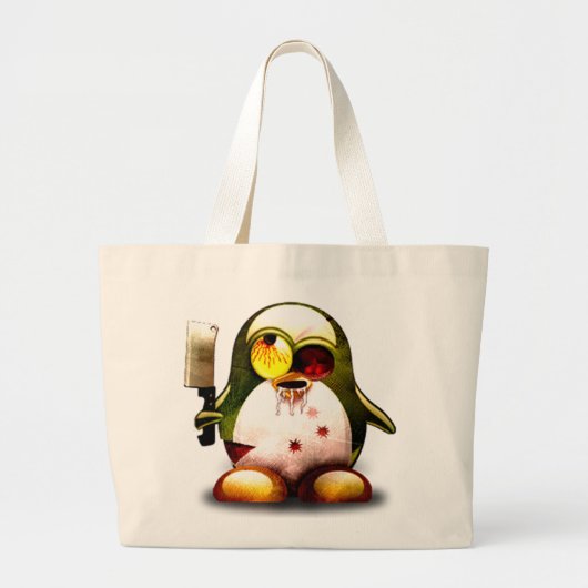 Grand Tote Bag Zombi Tux (Linux Tux) (Devant)
