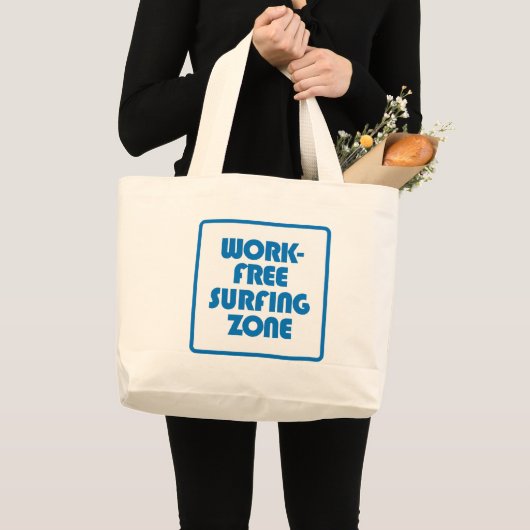 Grand Tote Bag Zone de surf sans travail (Devant (produit))