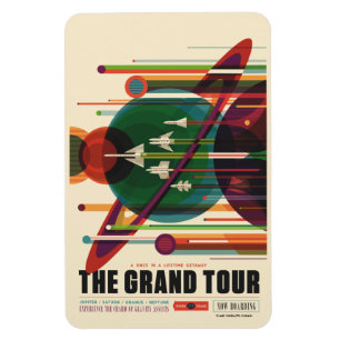 Grand Tour - Retro NASA Travel Poster Magnet