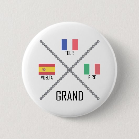 Grand Tours van fietsen Ronde Button 5,7 Cm (Voorkant)