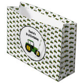 Grand tracteur vert sac cadeau d'anniversaire
