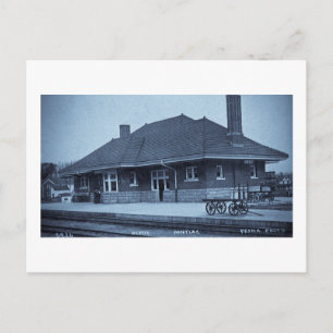 Grand Trunk Depot Pontiac Michigan (Cyaan) Briefkaart
