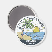 Grand Turk Turks en Caicos Vintage Magneet (Voorkant / Achterkant)