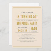 Grand type cinquantième invitations de fête (Devant / Derrière)