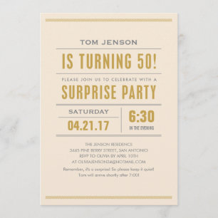Grand type cinquantième invitations de fête