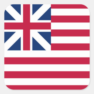 Grand Union, 1e vlag van de VS Koloniën Vierkante Sticker