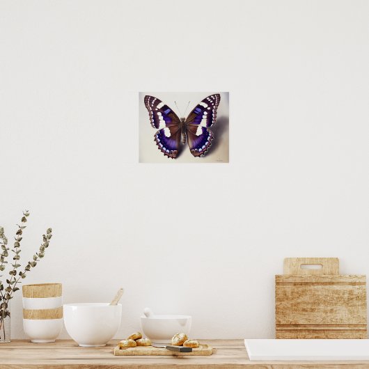 Grand violet Empereur Papillon Art Imprimer Poster (Cuisine)