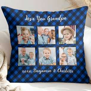 Granda Gift Gepersonaliseerde Fotocollage Blauw Pl Kussen