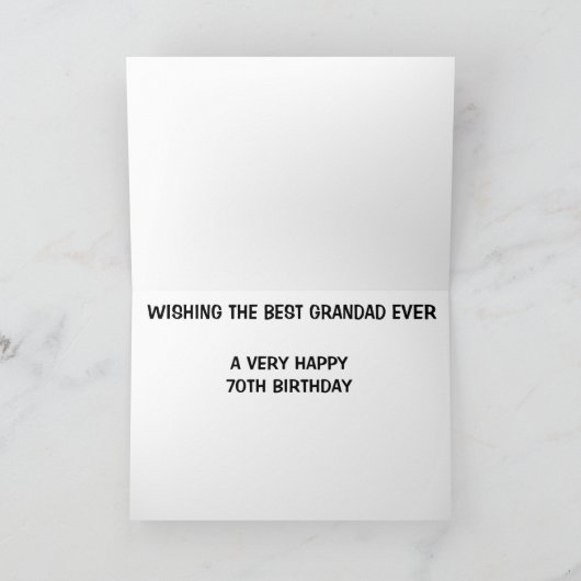 GRANDAD 70E CARTE D'ANNIVERSAIRE (Intérieur)