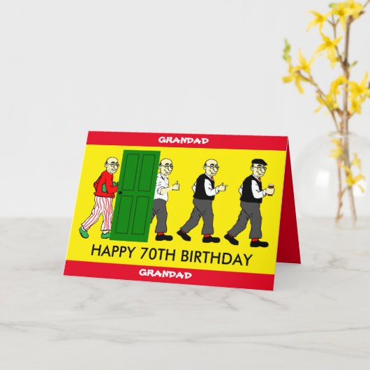 GRANDAD 70E carte d'anniversaire (Fleur jaune)