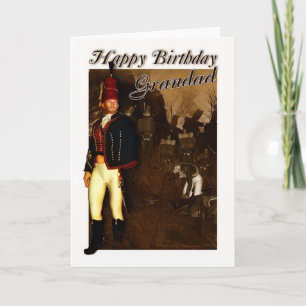Grandad Birthday Card - 1822 Hussar Officer en Fo Kaart