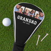 Grandad Established Modern Bold Bold Black 3 Photo Golfheadcover