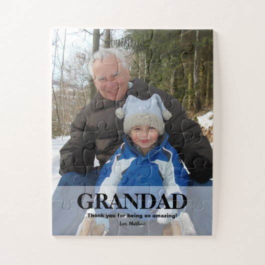 Grandad Happy Vaderdag Photo Legpuzzel (Verticaal)
