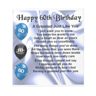 Grandad Poem - 60th Birthday Notitieblok