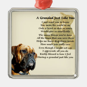 Grandad Poem - Boxer Dog Design Metalen Ornament