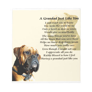 Grandad Poem - Boxer Dog Design Notitieblok