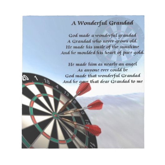 Grandad Poem - Darts Notitieblok (Voorkant)