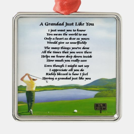 Grandad Poem - Golf Metalen Ornament (Voorkant)