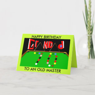 Grandad Snooker kaart 70ste verjaardag